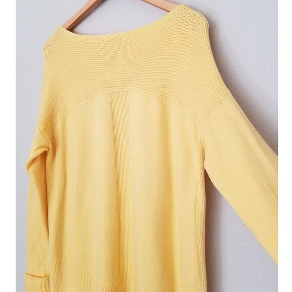 J. Jill Women's S Ribbed-Detail Pullover Sweater Dark Daffodil Yellow Slits $89 - Picture 8 of 16